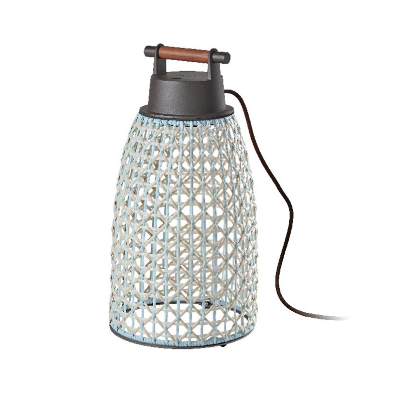 Nans LED Table Lamp, 15.94" H x 8.19" W x 8.19" D, Graphite Brown/Beige