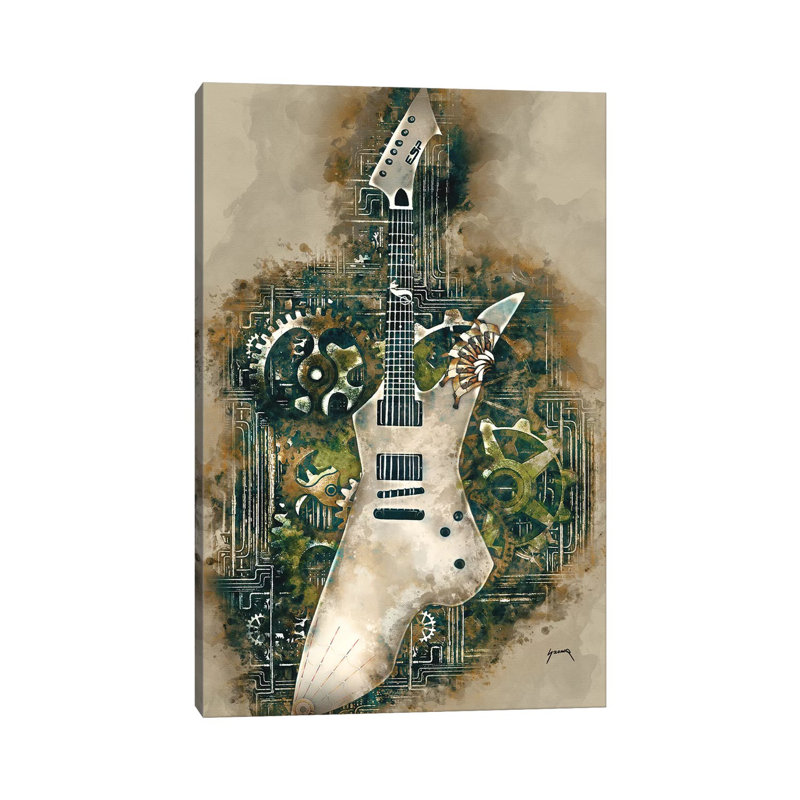 James Hetfield's Steampunk Snakebyte Guitar - Wrapped Canvas Painting, 20.32 cm H x 30.48 cm W
