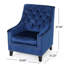 Fauteuil club velours bleu marine