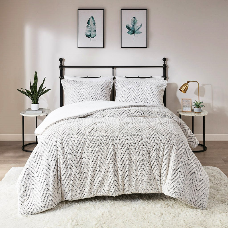 Literie très grand / très grand en fausse fourrure - Conception, duvet doux, lavable à la machine, motif, ultra