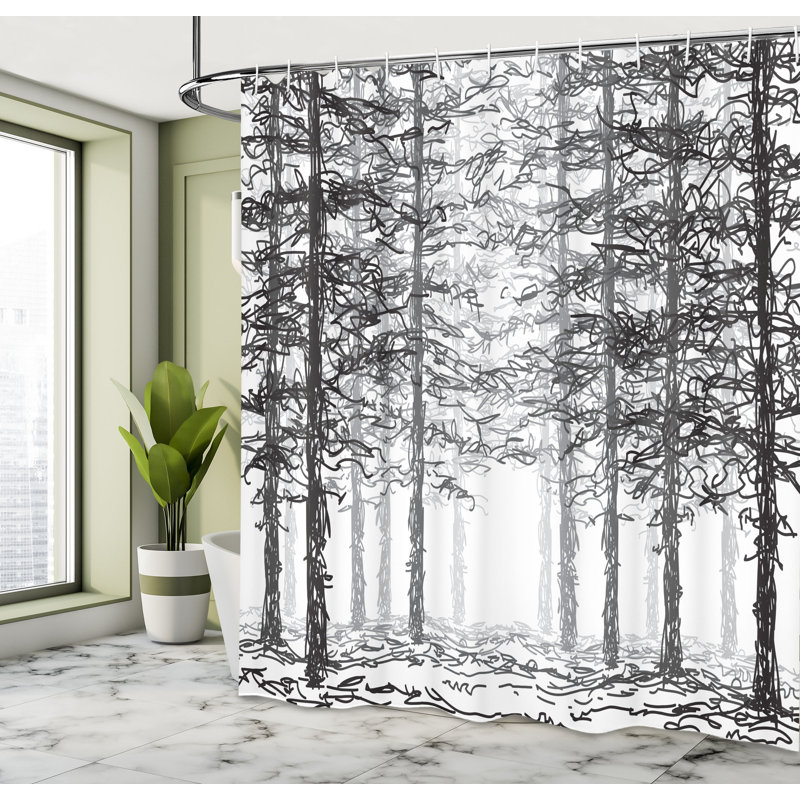 Debrea Shower Curtain with Hooks Included, 75"H x 69"W