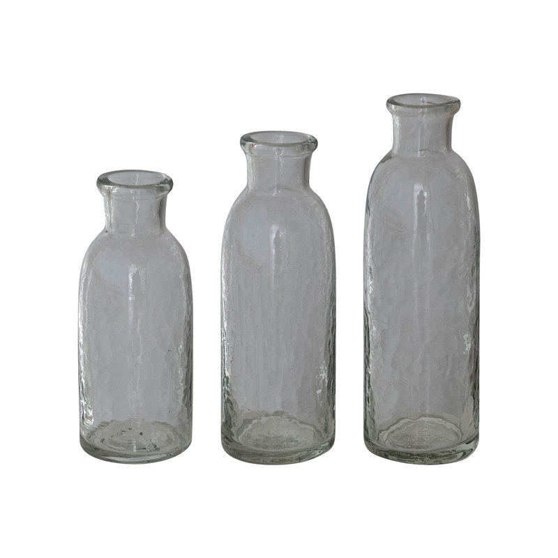 Ensemble de 3 vases en verre soufflé à la main 3 pièces