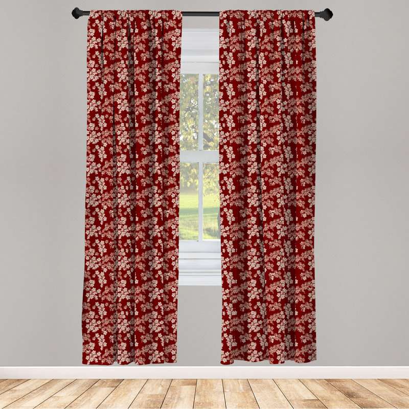 Floral Semi-Sheer Rod Pocket Curtain Panels, 28" x 63"