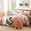 Ensemble de literie à motif de courtepointe Floral Boho, noir, 3 pièces, couvre-lits de style campagnard à fleurs avec 2 taies décoratives, doux et réversible, ensemble de couvre-lit léger en microfibre pour toutes les saisons, 90 po x 96 po-124609410-124609412