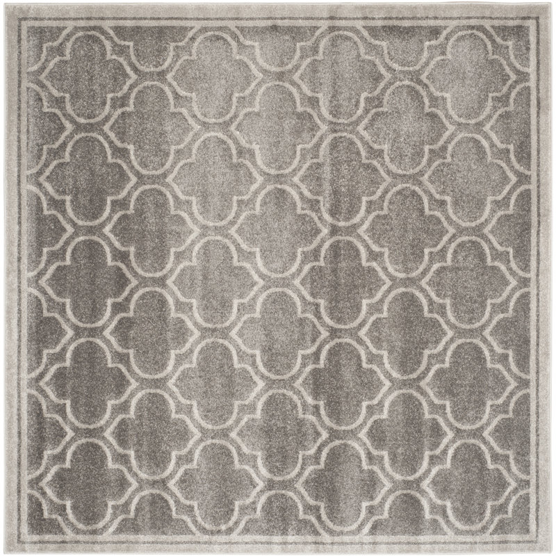 Tapis abstrait gris / gris clair Ammundsen, Carré 7 pi