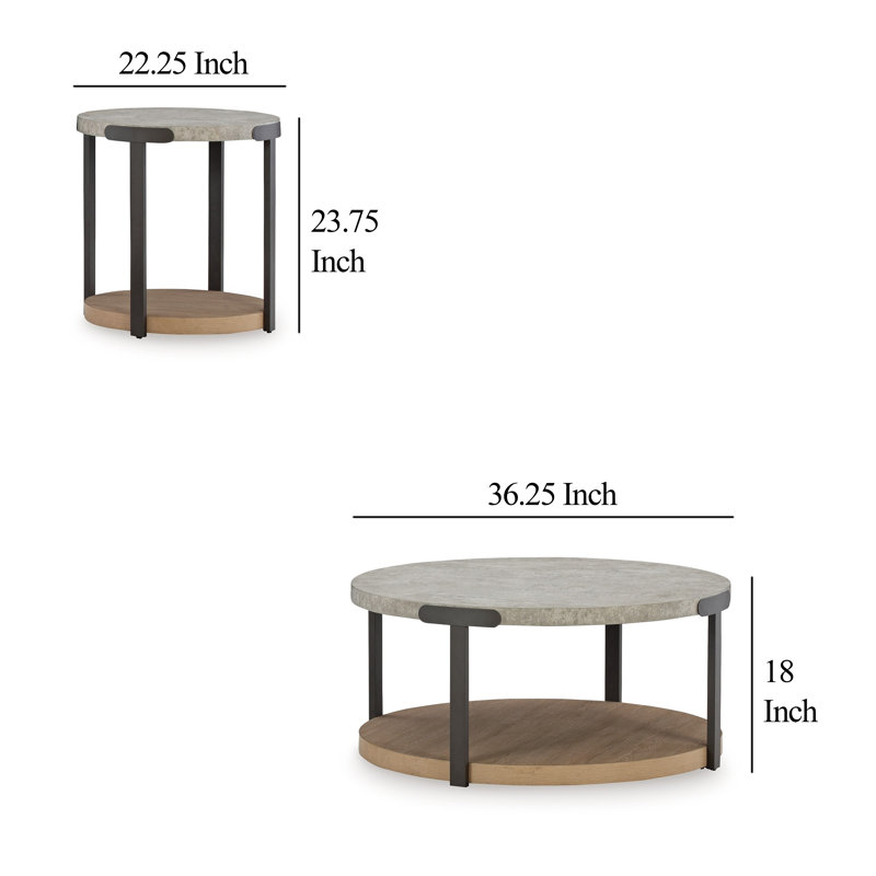 Ensemble de tables de bout 3 pièces avec plateau et roulettes gris