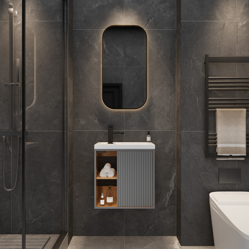 500mm Single Bathroom Vanity with Basin, Light Grey