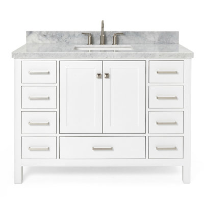 Cambridge 49'' Single Bathroom Vanity with Carrara Marble Top