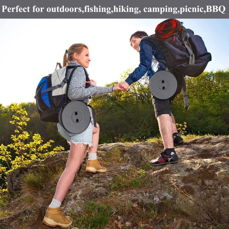 Upgraded Square Collapsible Stool For Adults,Portable Retractable Folding Telescoping Foldable Camping Stool Holds 400Lbs For Outdoor Fishing Hiking Gardening Travel BBQ