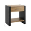 Table de chevet en bois, table de chevet de couleur naturelle et noire-830486260
