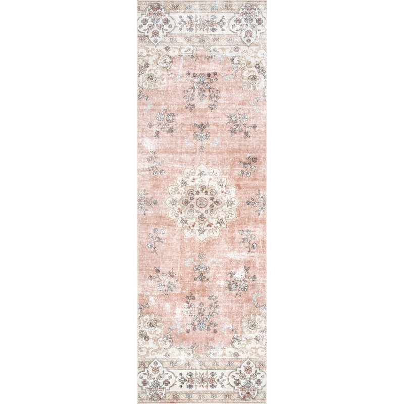 Ren SpinClean Vintage Floral Machine Washable Area Rug, Runner 2'6" x 8'