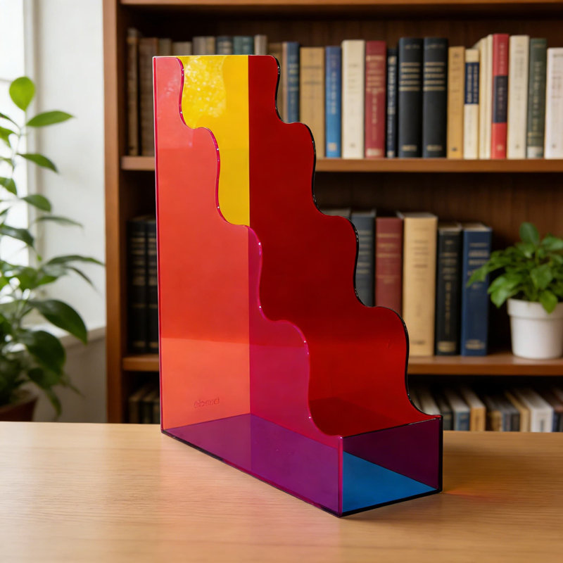 Organisateur de papier acrylique et porte-classeur, rangement de documents coloré pour le bureau, la salle de classe ou le bureau personnel