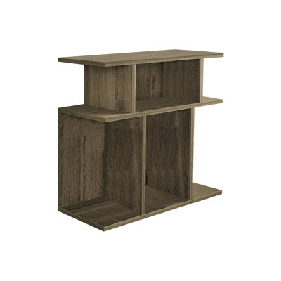 Dark Taupe Accent Table With 6 Shelves, Contemporary Living Room Console For And Area