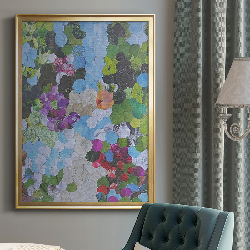 Iris Garden, reproduction encadrée de qualité supérieure - prête à être accrochée, Encadrement doré