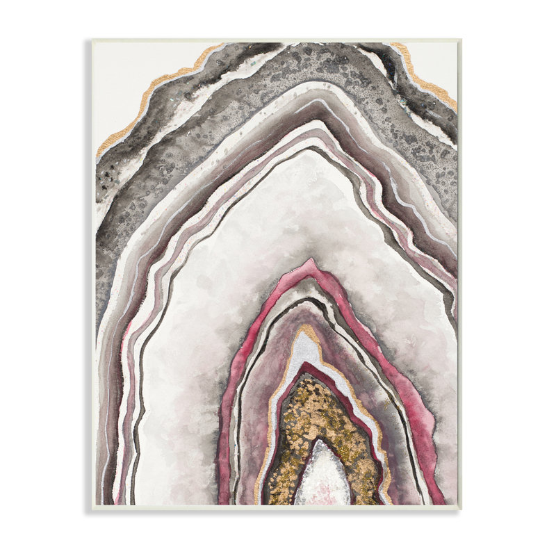 Motif d'arche de roche rose neutre Geode, H 19 po x l 13 po, Bois