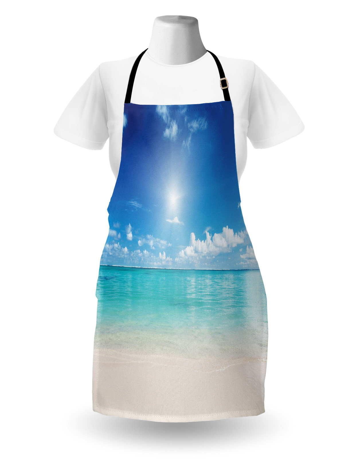 East Urban Home Landscape Apron Unisex Sky and Tropical Sea Adult Size