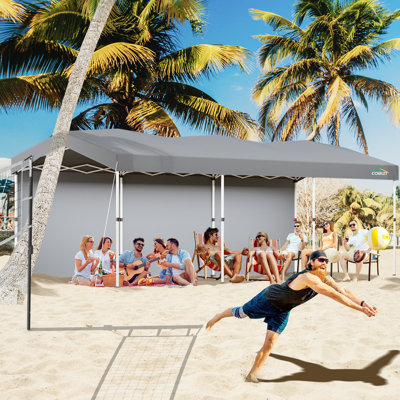 10x30 Pop up Canopy with 3 Sidewalls, One Push Party Tent 