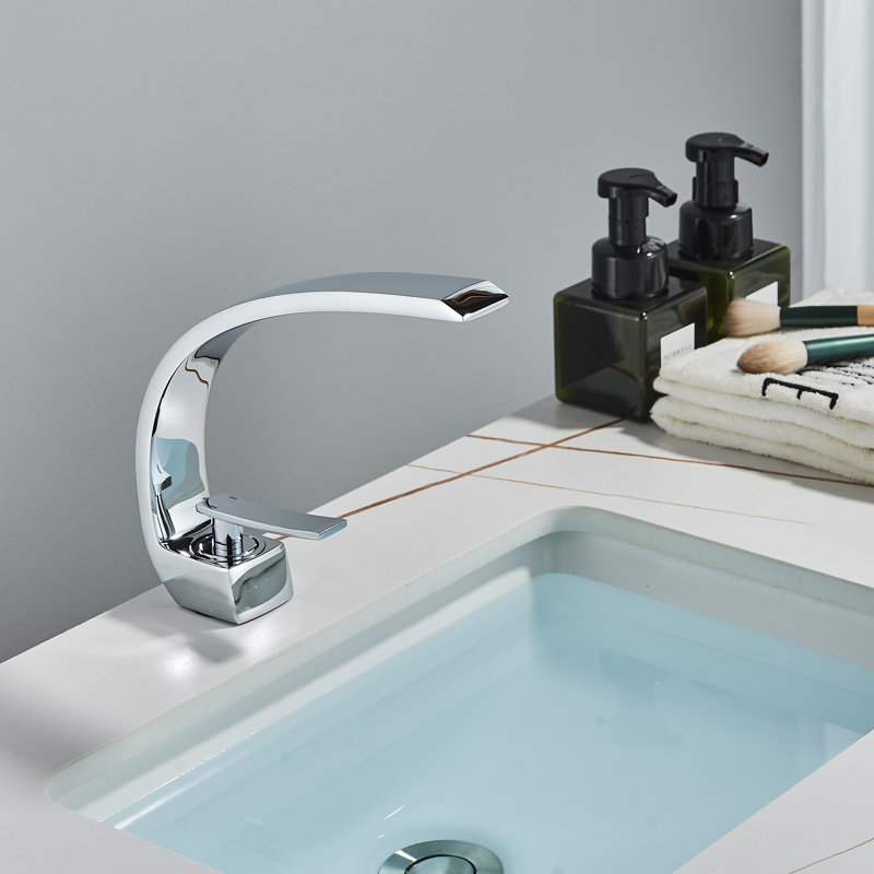Robinet de salle de bain à un trou, Chrome