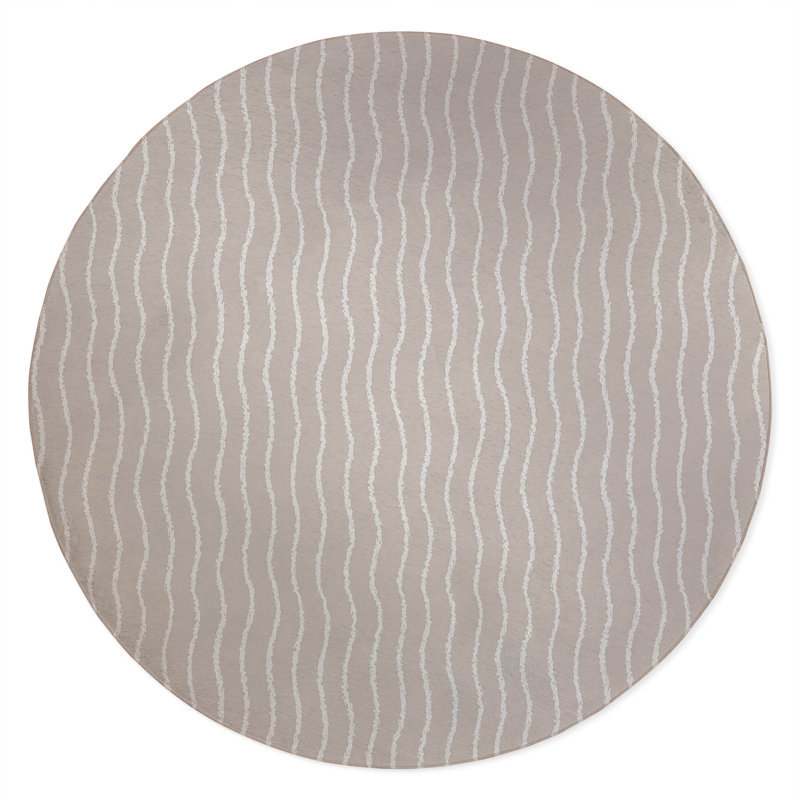 Wave Grunge Non-Slip Outdoor Rug, Round 5'