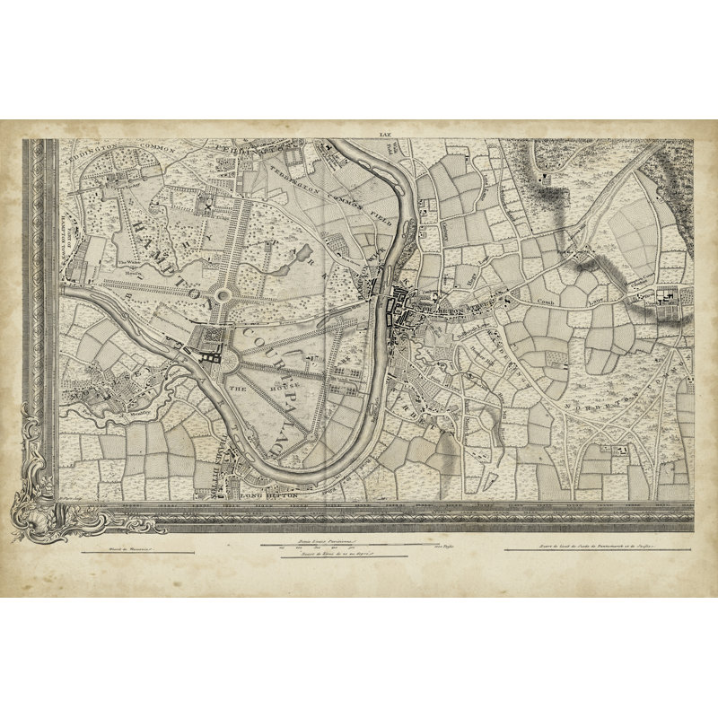 Map Of London Grid XIII - Wrapped Canvas Print, 81cm H x 122cm W x 3.8cm D