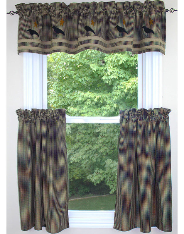 Anceline Cotton Plaid Ruffled Window Valance