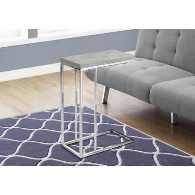 Side Table 18.2"W x 10.2"D x 25.2"H Particle Board 1 Pc Grey C-shaped