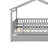 Wooden House Bed With Trundle, Bunk Bed With Roof-1394926851-1394926853