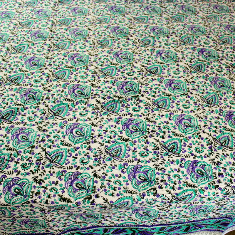 Cotton Floral Tablecloth Square
