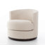 Fauteuil demi-tonneau pivotant en bois massif-886466791