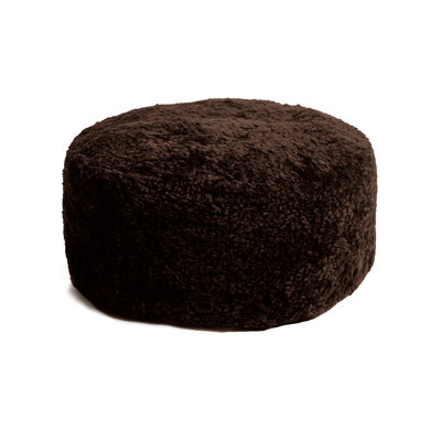  Shorn Curly Sheepskin Ottoman CAFECITO