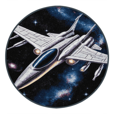 Machine Washable Space Gray Area Rug