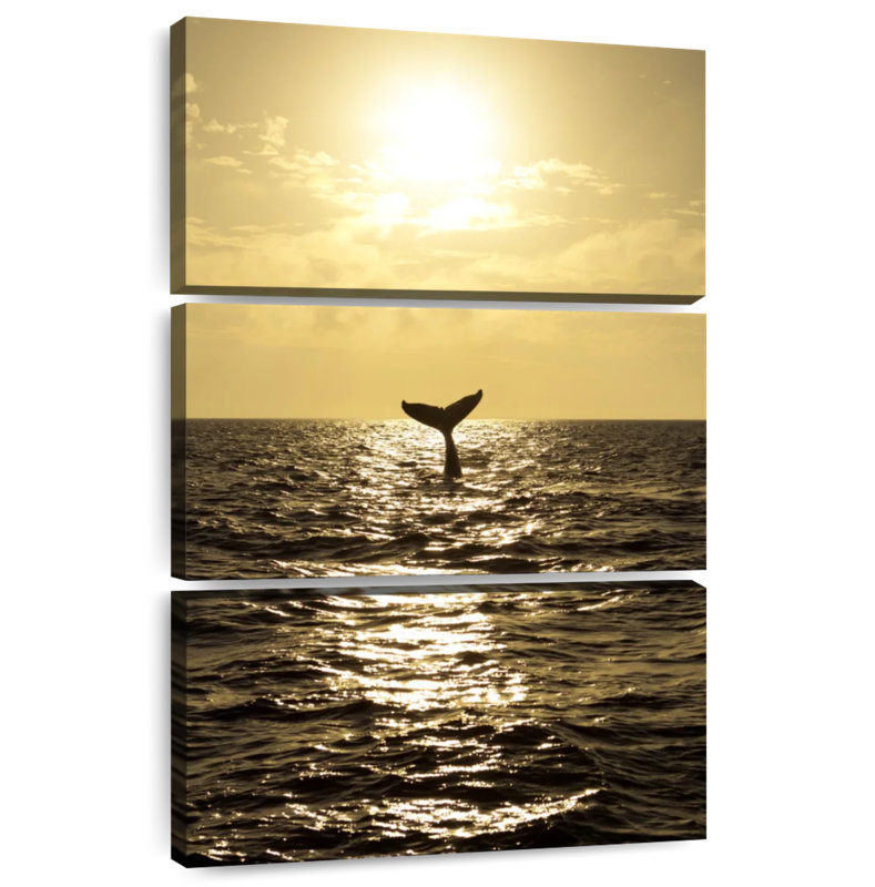 Brampt Sunset Humpback Whale, 50" H x 32" W