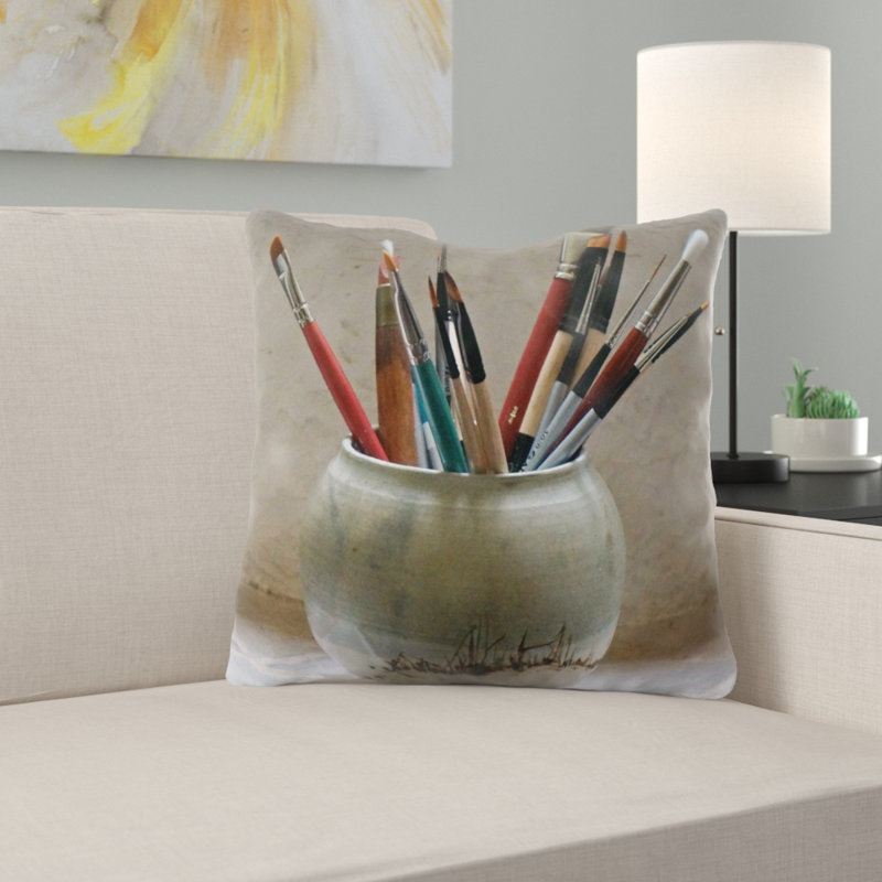 Outdoor Reversible Throw Pillow, Microsuede, Indoor