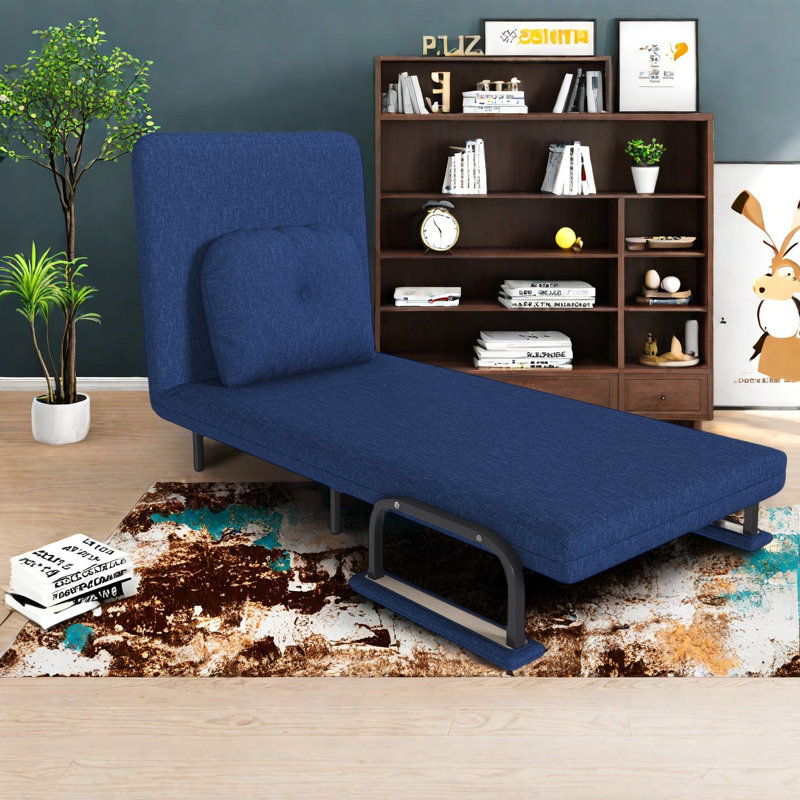 Lits convertibles peu encombrants avec structure en acier, design bleu moderne pour la maison et le bureau
