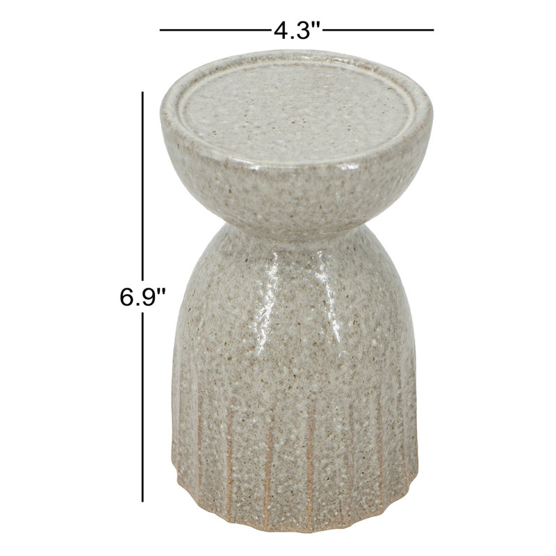 Porte-bougie décoratif en céramique avec cylindre texturé Windmere 4,5 po x 4,5 po x 7 po doré
