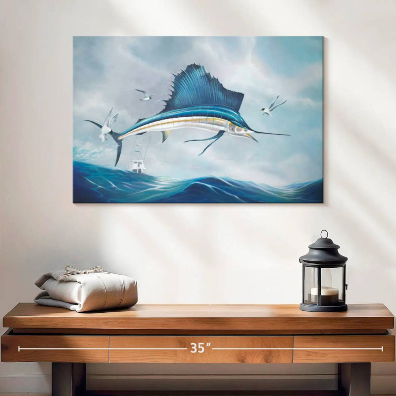 Brampt Blue Marlin, 16" H x 24" W