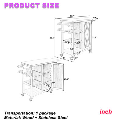 Îlot de cuisine pliable pour l'extérieur avec plan de travail en acier inoxydable, structure en bois de sapin, armoire de rangement et porte-serviettes pour patio, balcon, cour arrière