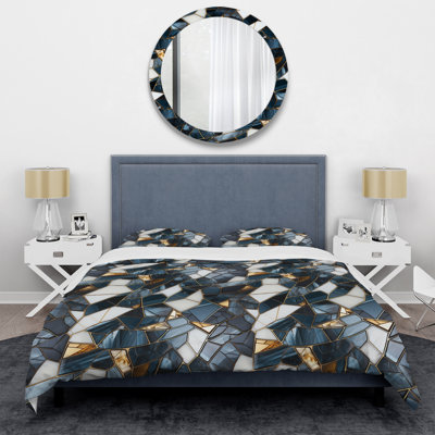 Urban Chic Marble Pattern Geometric Shapes Duvet Cover