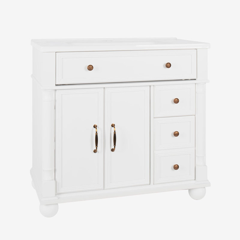 Armoire de salle de bain 35,6 ", seulement armoire, blanc, Blanc