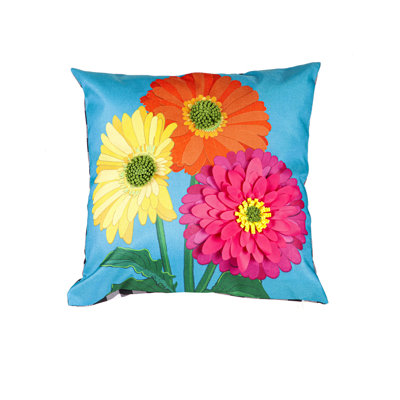 Appliqued Outdoor Reversible Pillow Cover