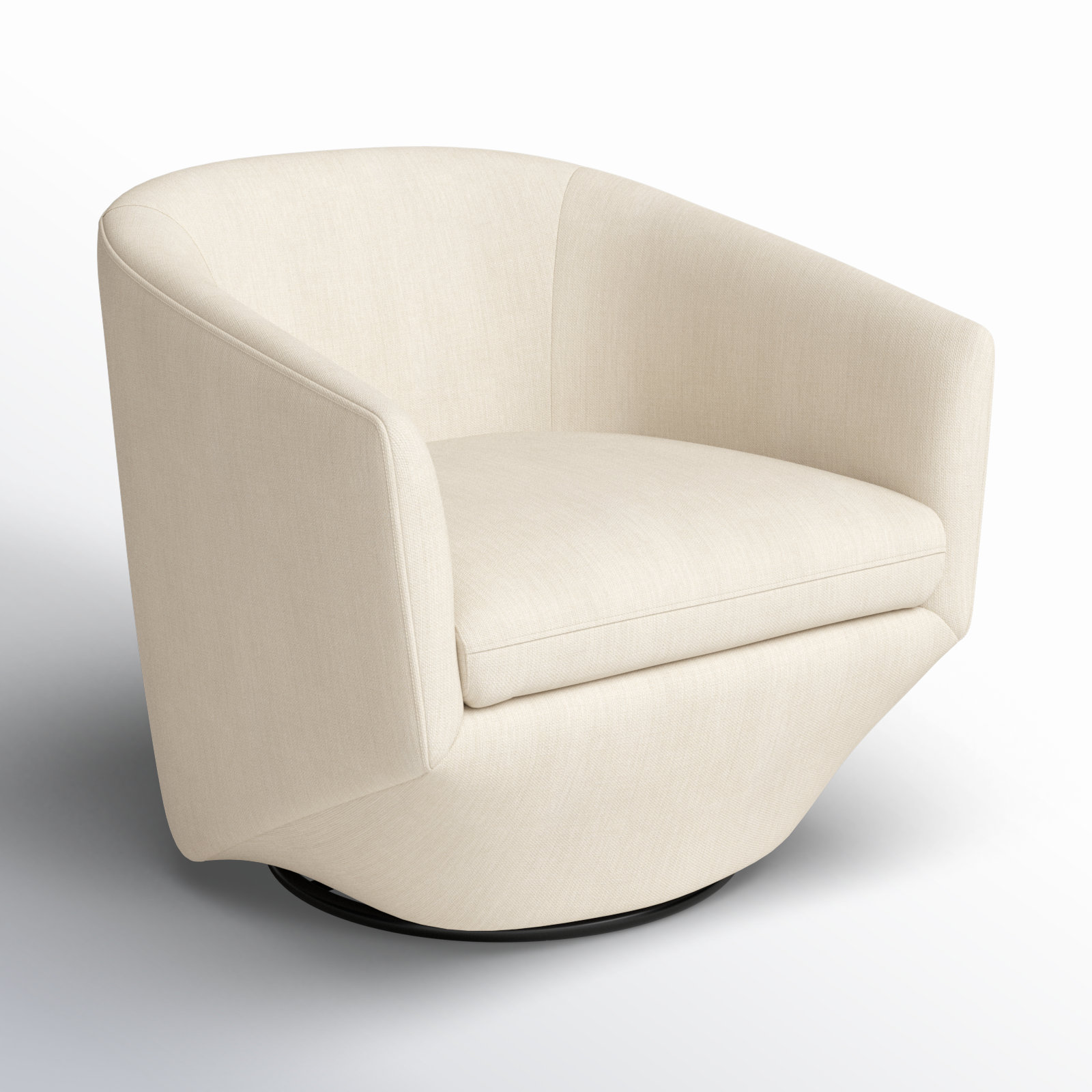 Elexi Upholstered Swivel Barrel Chair, Cream Velvet