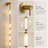 Modern Brass LED Glass Globe Wall Sconce, 60" Tall Vertical Indoor Wall Light with Clear Glass Shades