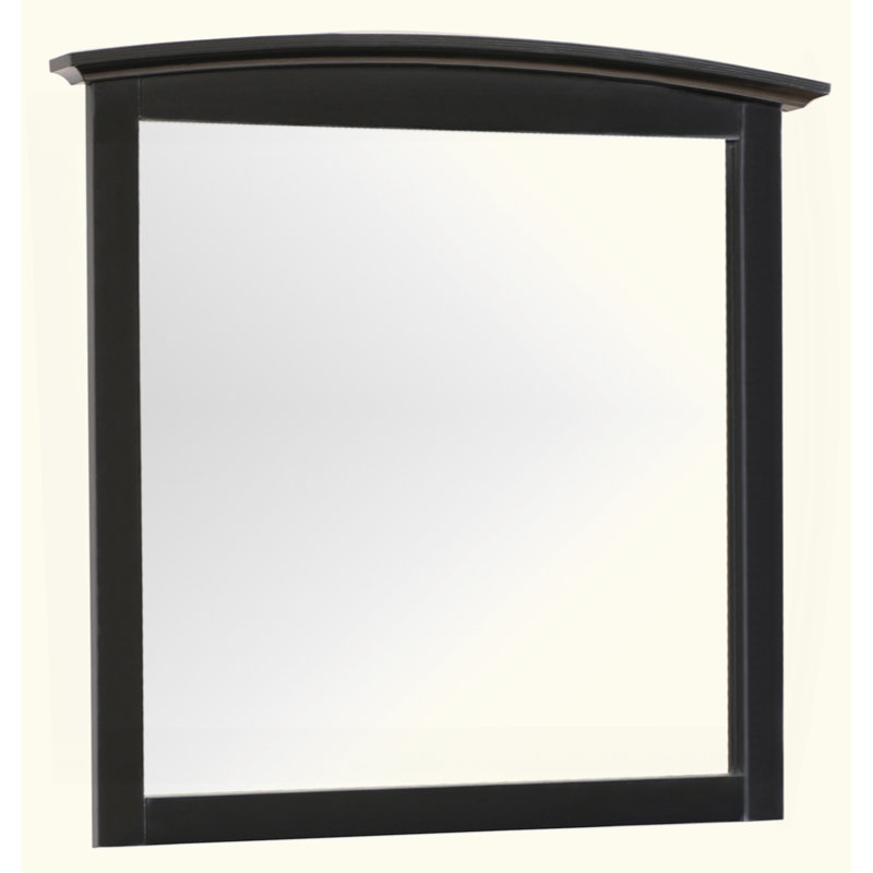 Sleek Black Casual-Style Wall Mirror