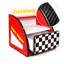 Table de chevet Kids Racing Car avec tablette de rangement ouverte, 1 tiroir et bordure arrondie-591218387