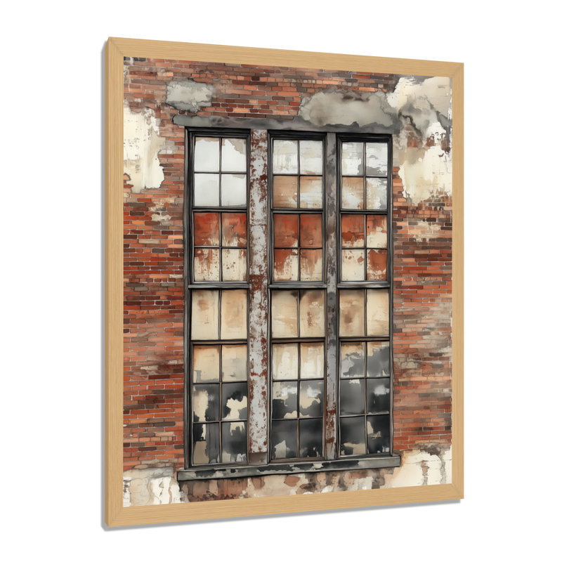 «Brickwork Memories I», impression sur toile, H 32 po x l 16 po, Cadre naturel