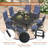 Patio Dining Set with 8 Padded Swivel Dining Chairs and 59" Square Dining Table-1088501320