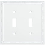 Classic Beaded 2-Gang Toggle Light Switch Wall Plate