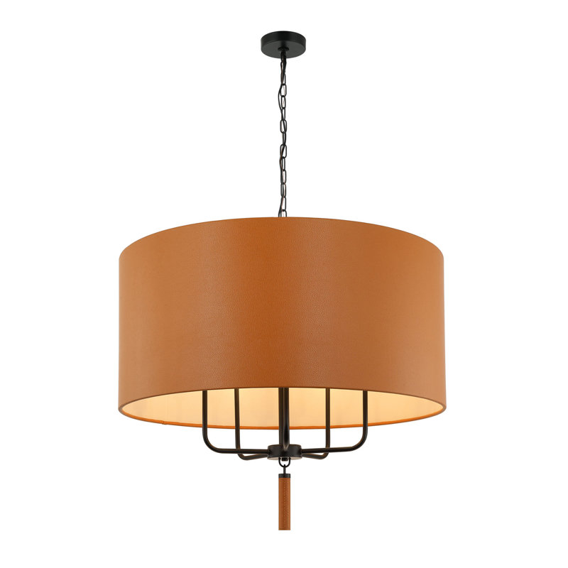 Secret Agent 5-Light Pendant, Black, Camel