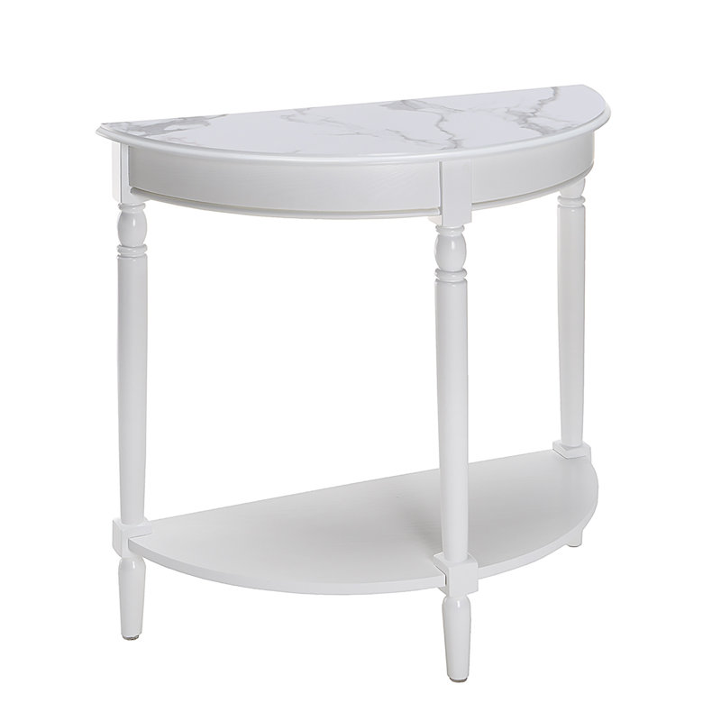 Mayall 31.5'' Console Table, White Faux Marble/White