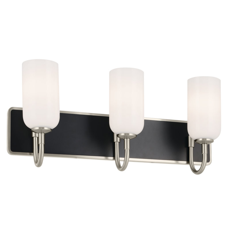 3 - Light Dimmable Vanity Light, Brushed Nickel
